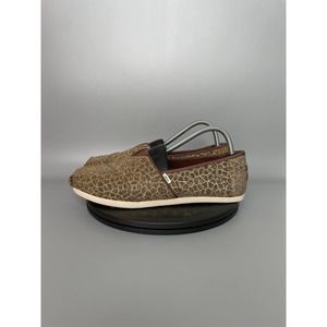 Womens Toms Alpragata Animal Print Slip On Shoes Size 9.5 Gold White​​​​​​​​​